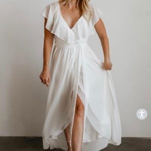 NWT Baltic Born white ruffle maxi dress